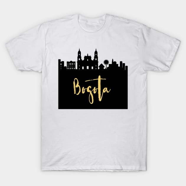 BOGOTA COLOMBIA DESIGNER SILHOUETTE SKYLINE ART T-Shirt by deificusArt